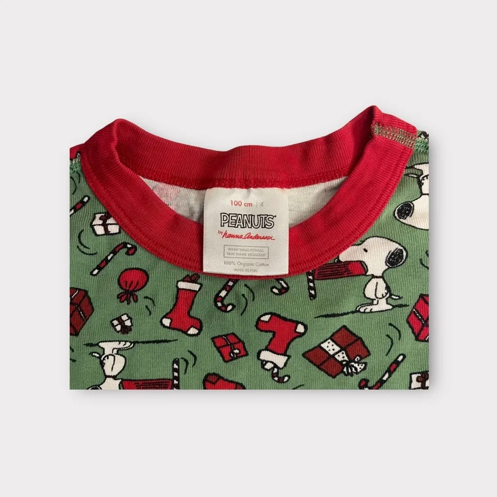 Hanna Andersson x Peanuts Snoopy Holiday Organic Pajama Top - Picture 2 of 4